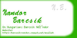 nandor barcsik business card